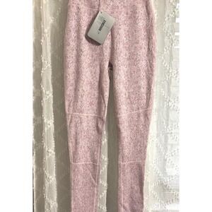 Gymshark Dry High Rise Leggings Womens Pink White Marl Wash Athletic Pants- NWT